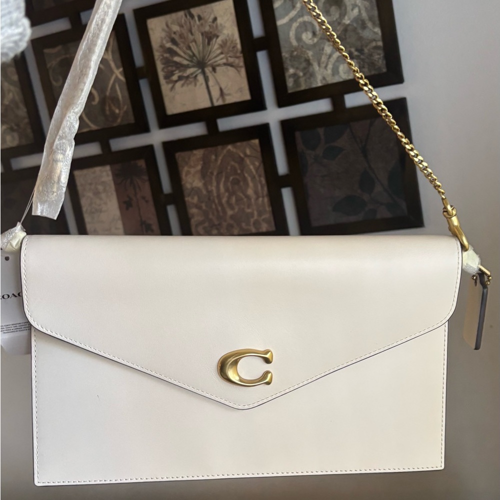 SOLD⛔️Authentic Coach 1941 White Leather flap magnetic closure Clutch/Crossbody - Picture 11 of 11